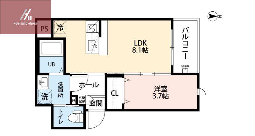 ROBOT HOME 平野(1LDK/2階)の間取り写真