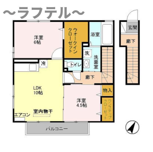 サンモール北入曽A(2LDK/2階)の間取り写真