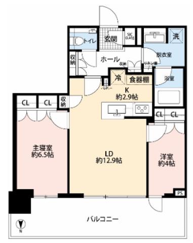 パークシティ中野ザタワー ブリーズ(2LDK/17階)の間取り写真