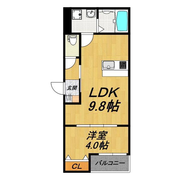 LE COCON 岩倉VI(1LDK/1階)の間取り写真