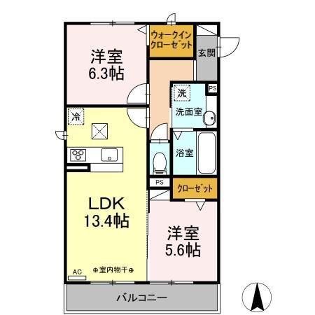 KREIS(2LDK/1階)の間取り写真