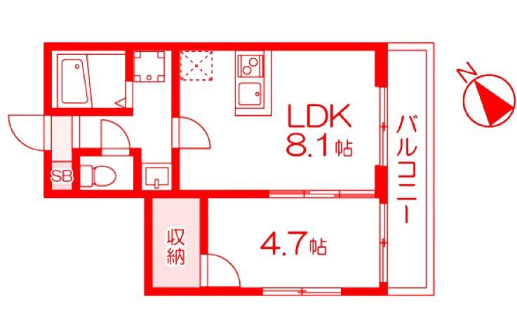 ベル・ラフィーネ(1LDK/1階)の間取り写真