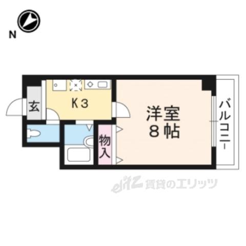 グッドライフ南草津1(1K/1階)の間取り写真