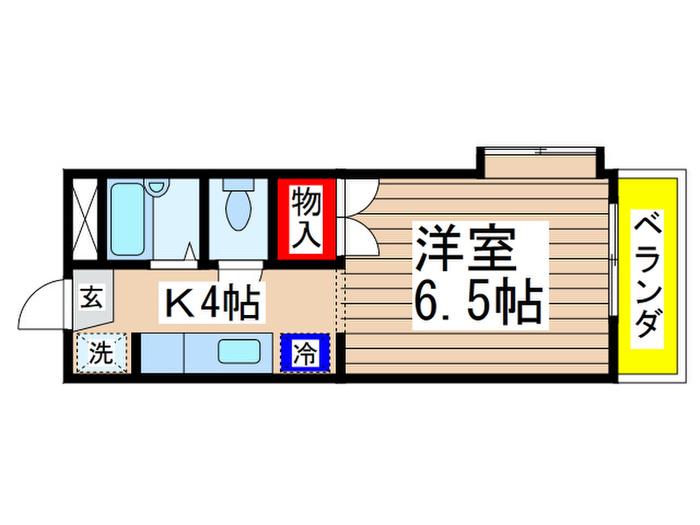 サウスワード検見川(1K/2階)の間取り写真