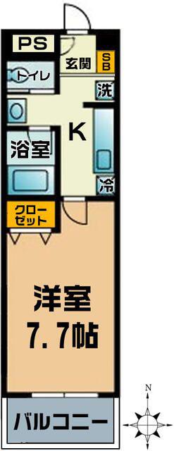 エリジオン(1K/2階)の間取り写真