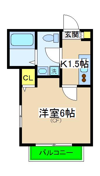 ミルトンキーンズII(1K/2階)の間取り写真