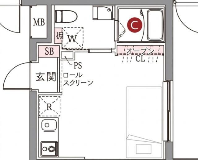 CASA PIAZZA KAMATA イースト(ワンルーム/2階)の間取り写真