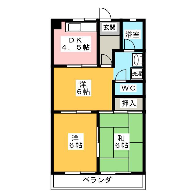 レジデントリバティ(3DK/3階)の間取り写真