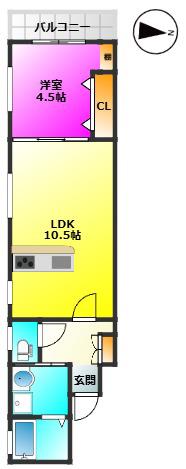 サフィオ弐番館(1LDK/3階)の間取り写真