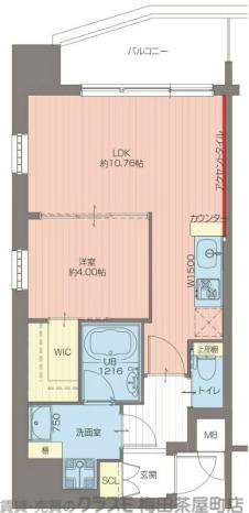 プレジオ松屋町(1LDK/8階)の間取り写真