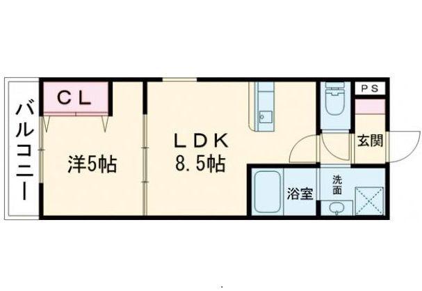 ARLES(1LDK/2階)の間取り写真