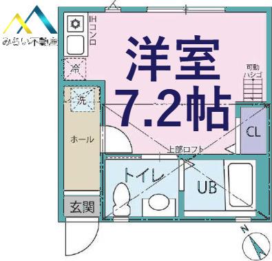 ベルビュー上大岡(ワンルーム/1階)の間取り写真