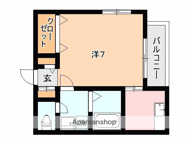 E-テラス(1K/1階)の間取り写真