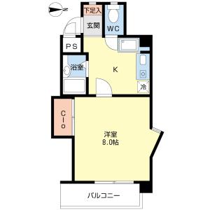 ロイヤル楠元(1K/3階)の間取り写真