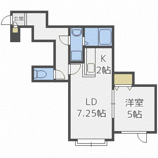CANYONRIVERIII(1LDK/2階)の間取り写真