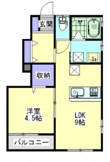 LIETO郡元 A棟(1LDK/1階)の間取り写真