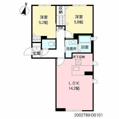 メゾン・ド・アマルフィ II棟(2LDK/1階)の間取り写真