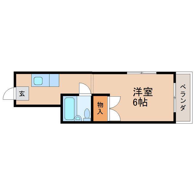 ホワイトゲーブル(ワンルーム/4階)の間取り写真