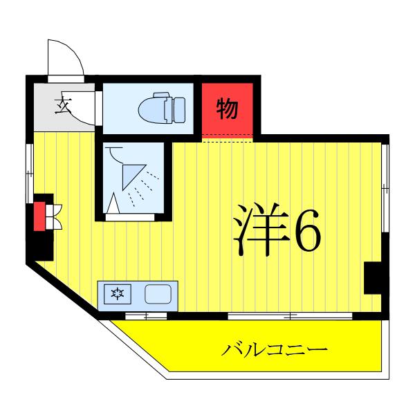 蓮沼ビル(ワンルーム/2階)の間取り写真