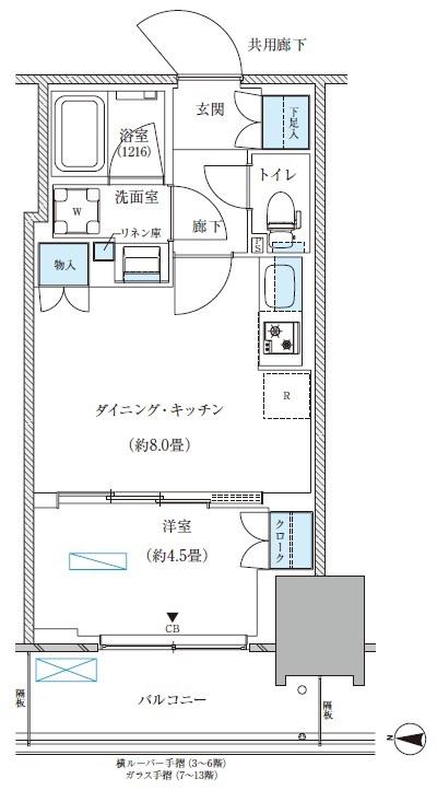 パークアクシス西大島コンフォートスクエア(1LDK/12階)の間取り写真