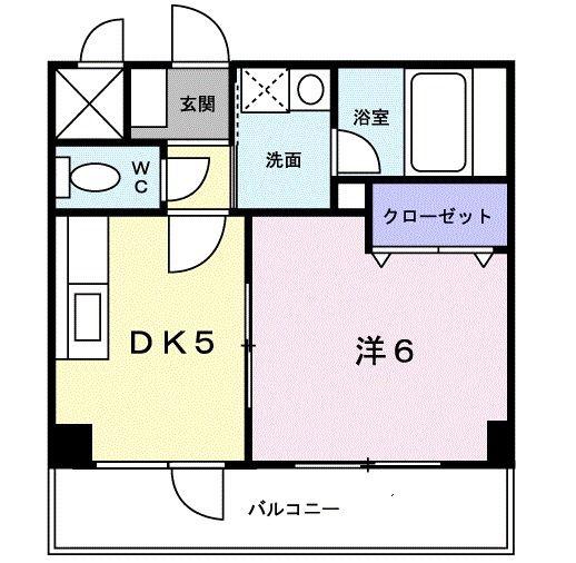 トリニティーグレース(1DK/3階)の間取り写真