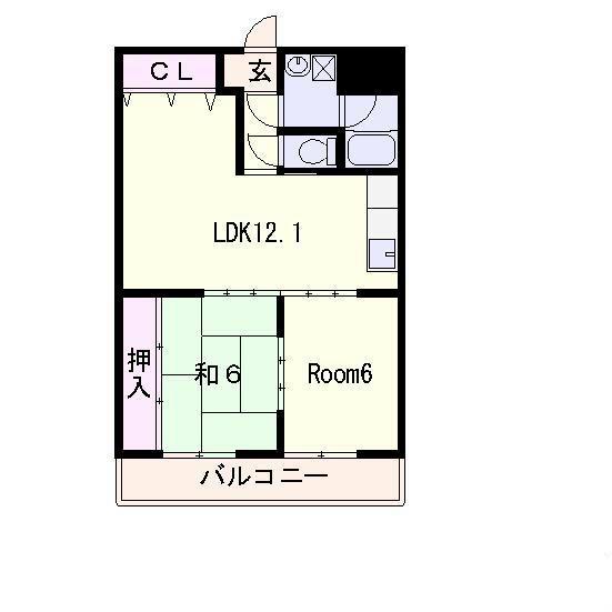 タイハイツ焼田(2LDK/3階)の間取り写真