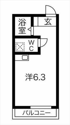 アークヒルズ磯子(ワンルーム/2階)の間取り写真