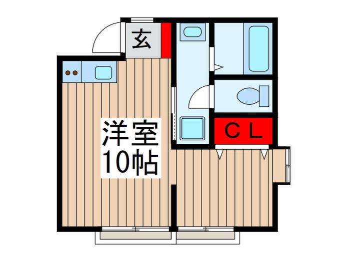 プログ朝日(ワンルーム/2階)の間取り写真