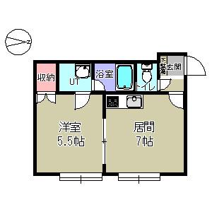 エミネンス旭町(1DK/3階)の間取り写真