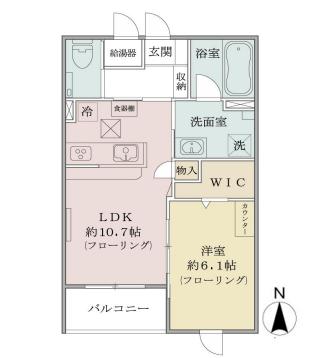 ウッドヴィラ西馬込(1LDK/1階)の間取り写真