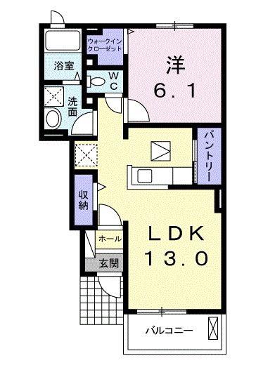 ブローテKSI(1LDK/1階)の間取り写真