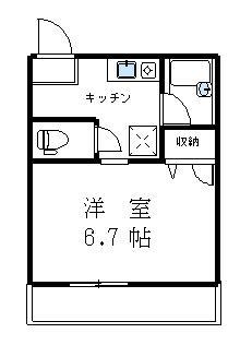 メゾンドフェルメール(1K/2階)の間取り写真