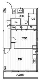 ガーデンテラス南麻布(1LDK/4階)の間取り写真