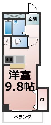 ENDOビルI(ワンルーム/4階)の間取り写真