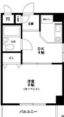 ヴェルドール淡路(1DK/3階)の間取り写真
