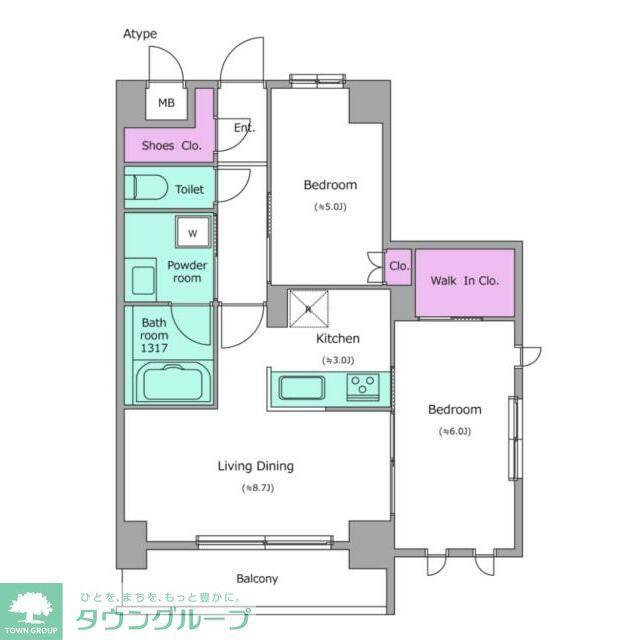 KDXレジデンス上石神井II(2LDK/4階)の間取り写真