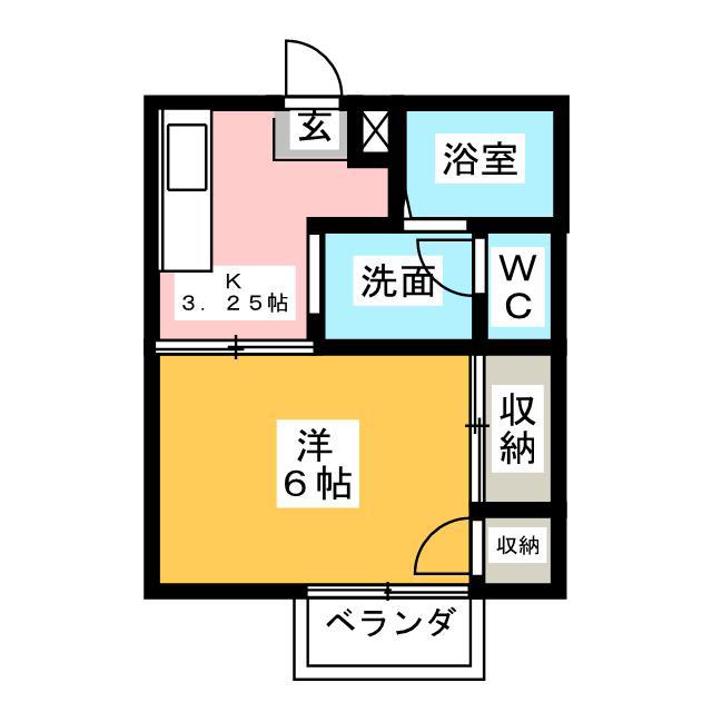 エイトバード(1K/1階)の間取り写真