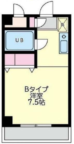 フェニックスヒルズ(ワンルーム/1階)の間取り写真