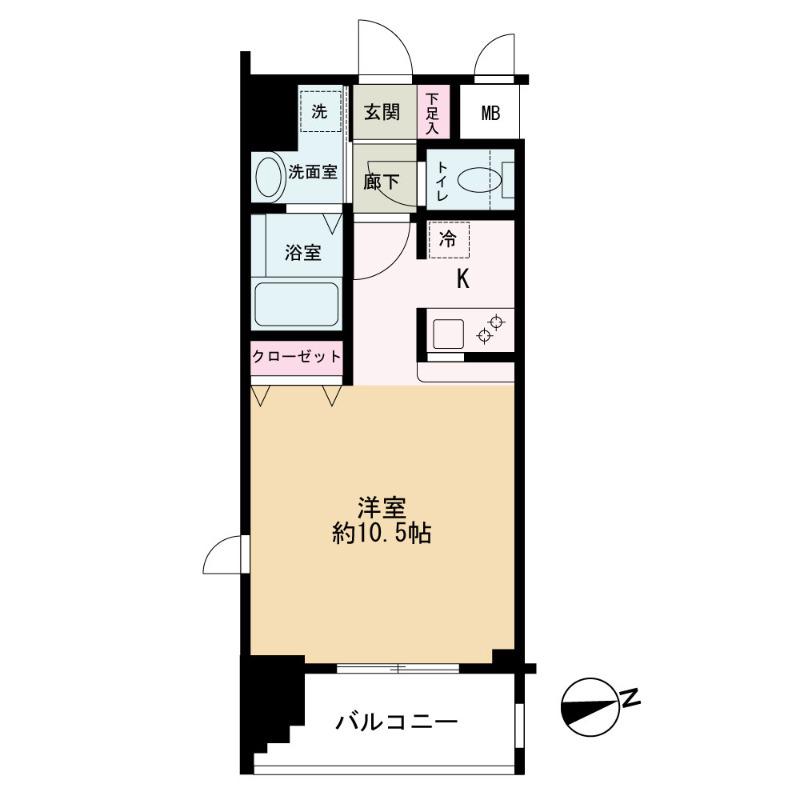 エイペックス上本町(1K/9階)の間取り写真