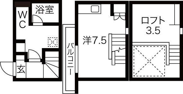 グランシャリオ(1K/1階)の間取り写真