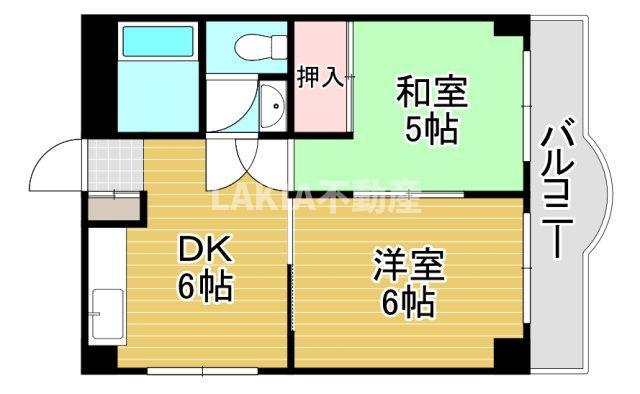 グランドパレスジュイレー(2DK/4階)の間取り写真