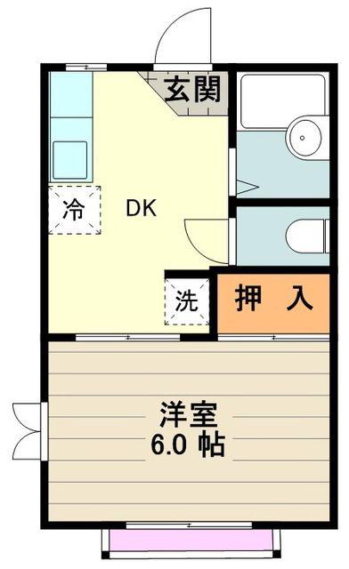 ハイム茜(1K/1階)の間取り写真