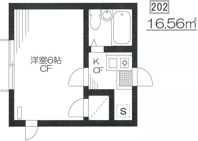 池上ハイツ(1K/2階)の間取り写真