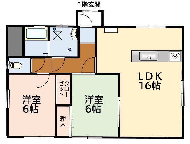 コーポOSI1(2LDK/1階)の間取り写真
