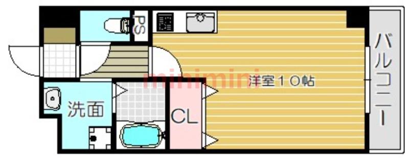 エクセレント大畑(ワンルーム/4階)の間取り写真