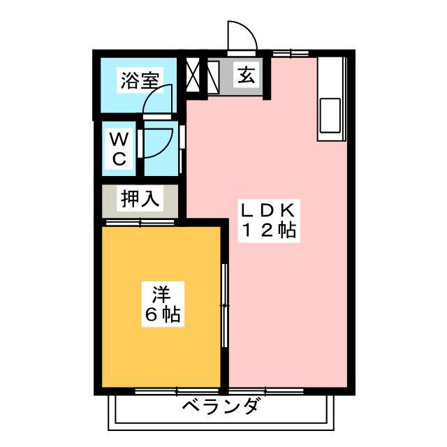 シティハイツ堀越 II(1LDK/2階)の間取り写真