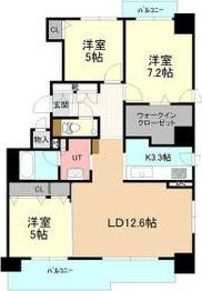 じょうてつアイム山鼻市電通フィエルテ(3LDK/7階)の間取り写真