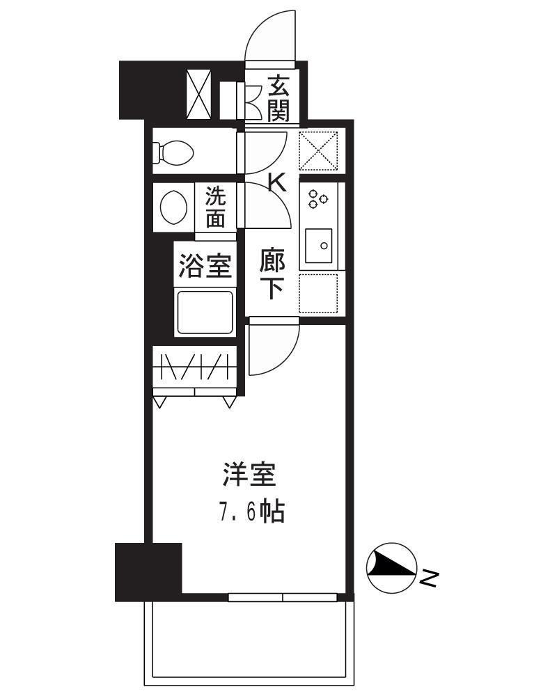 LA CLASSE笹塚(1K/6階)の間取り写真