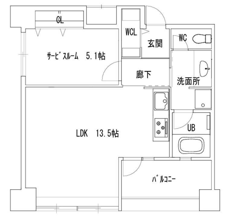 アーバネックス北堀江(1SLDK/3階)の間取り写真