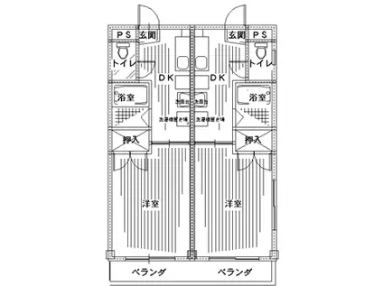 メゾンラベールパティオ(1K/2階)の間取り写真